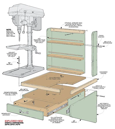 Wall-Mounted Drill Press Shelf 4 Wall-Mounted Drill Press Shelf - Image 2