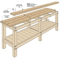 Heavy-Duty Plank Workbench -WARCO SHOP diagram 433