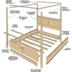 Modern Four-Poster Bed -WARCO SHOP diagram 74