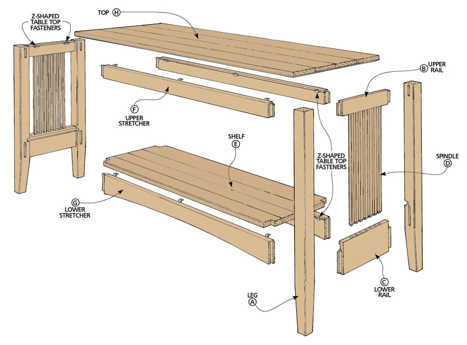 Oak Sofa Table 4 Oak Sofa Table - Image 2