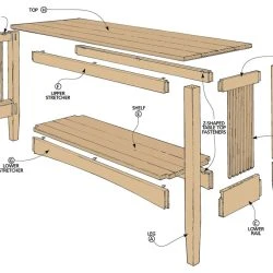 Oak Sofa Table -WARCO SHOP diagram hd 25