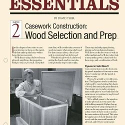 Casework Construction: Wood Selection And Prep