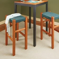 Woven-Seat Tall Stool