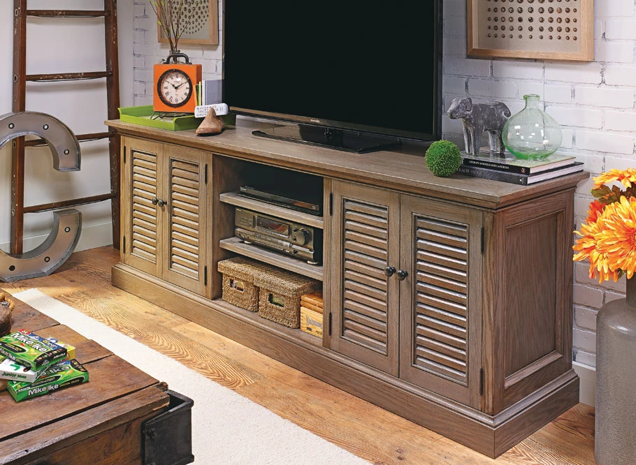 Louvered-Door TV Console 3 Louvered-Door TV Console