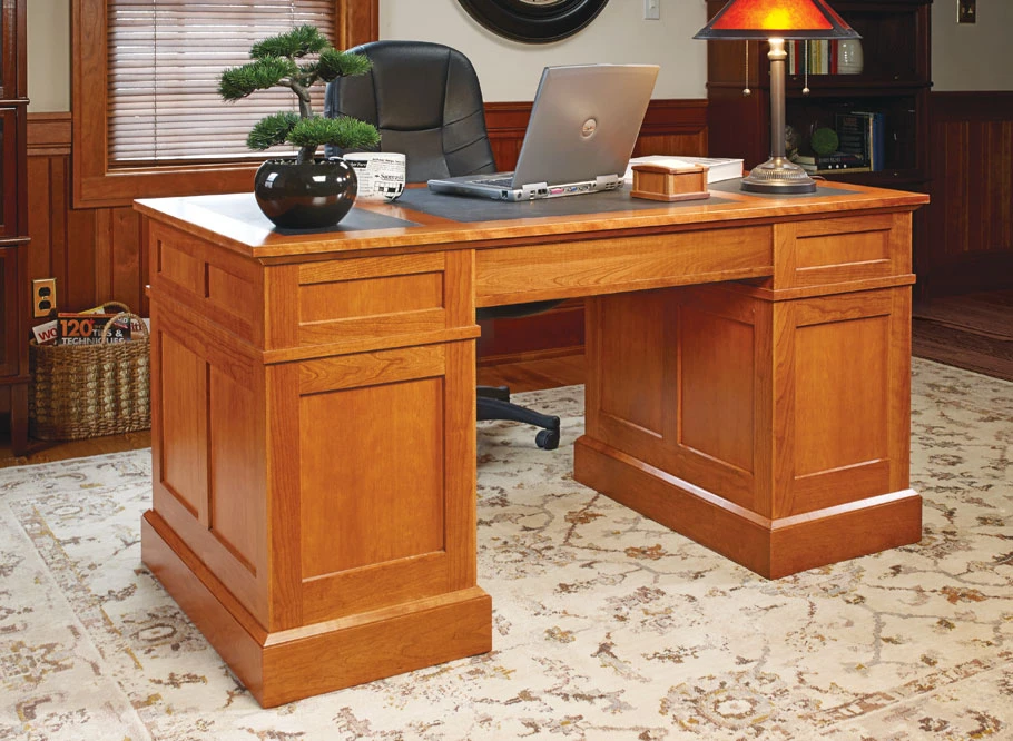 Cherry Pedestal Desk 3 Cherry Pedestal Desk