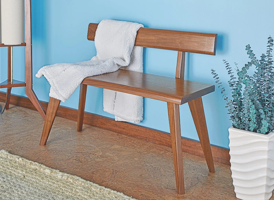 Mid-Century Hall Bench 3 Mid-Century Hall Bench